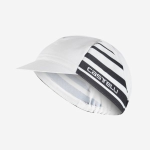 Casquette Castelli CLASSICO Homme Blanche Noir | PAVXY-4931