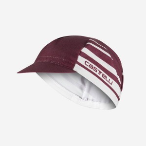 Casquette Castelli CLASSICO Homme Bordeaux Foncé Argent | NKAEZ-7968