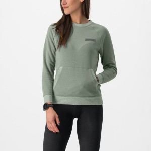 Casual Castelli LOGO W SWEATSHIRT Femme Vert | QIZNV-0935