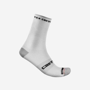 Chaussette Castelli ROSSO CORSA PRO 15 Homme Blanche | TSIOK-4210