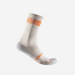 Chaussette Castelli UNLIMITED 18 Homme Argent Orange Rouge | IKBTM-8562