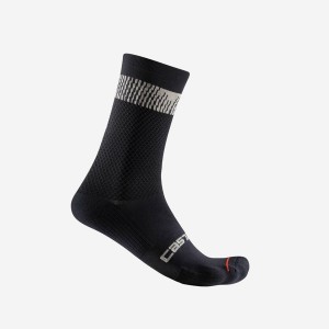 Chaussette Castelli UNLIMITED 18 Homme Noir Argent | ZTFGK-2934