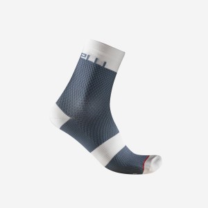 Chaussette Castelli VELOCISSIMA 12 Femme Grise Clair Bleu Blanche | DTRSB-1725