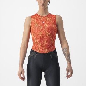 Couche De Base Castelli PRO MESH 4 W SLEEVELESS Femme Orange | QTPXL-1402