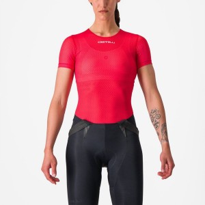 Couche De Base Castelli PRO MESH W SHORT SLEEVE Femme Rouge | MXCHE-4032