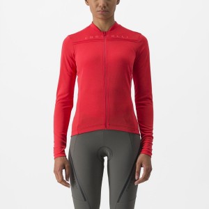 Maillot Castelli ANIMA 4 LONG SLEEVE Femme Rouge | UVCOQ-1706