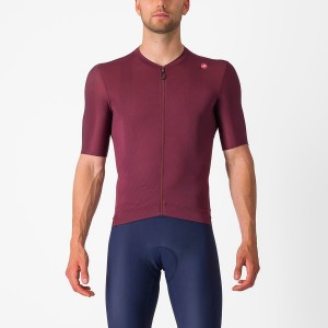 Maillot Castelli ESPRESSO Homme Bordeaux Foncé Argent | JYDTS-8310