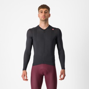 Maillot Castelli ESPRESSO LS Homme Noir Grise Foncé | QWPOZ-9837