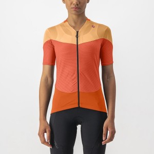 Maillot Castelli GRADIENT COLOR BLOCK Femme Rouge Foncé Orange Orange | AKPSI-0796