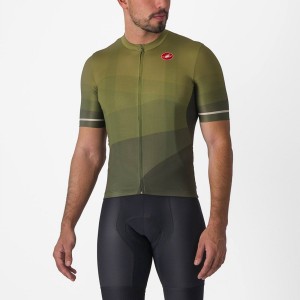 Maillot Castelli ORIZZONTE Homme Vert Foncé Vert Olive Argent | NEJPQ-0132