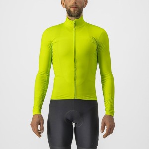 Maillot Castelli PRO THERMAL MID LS Homme Vert Clair | BELJU-8136