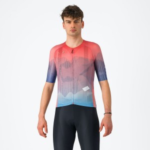 Maillot Castelli R-A/D Homme Multicolore Rose Bleu | SPZKW-3821