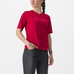 Maillot Castelli TRAIL TECH 2 W TEE Femme Rouge Foncé | RNIKH-4298