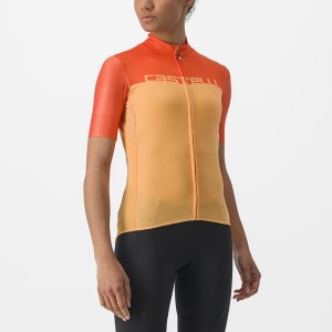 Maillot Castelli VELOCISSIMA Femme Orange Rouge Foncé | FXYCI-6217