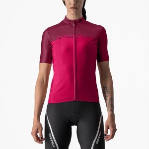 Maillot Castelli VELOCISSIMA Femme Rouge Bordeaux | QSDWM-1635