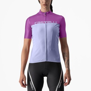 Maillot Castelli VELOCISSIMA Femme Violette Blanche | HTPIK-8902