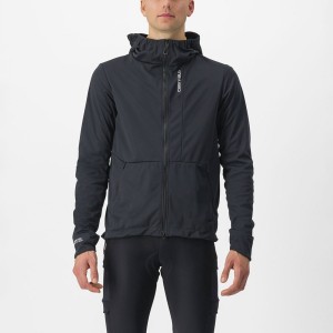 Vestes Castelli TRAIL HOODIE Homme Noir | KZDCY-9067