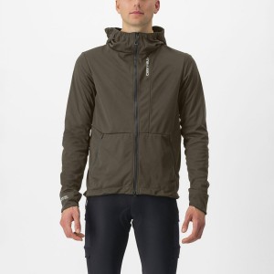 Vestes Castelli TRAIL HOODIE Homme Vert | BQWNF-1452