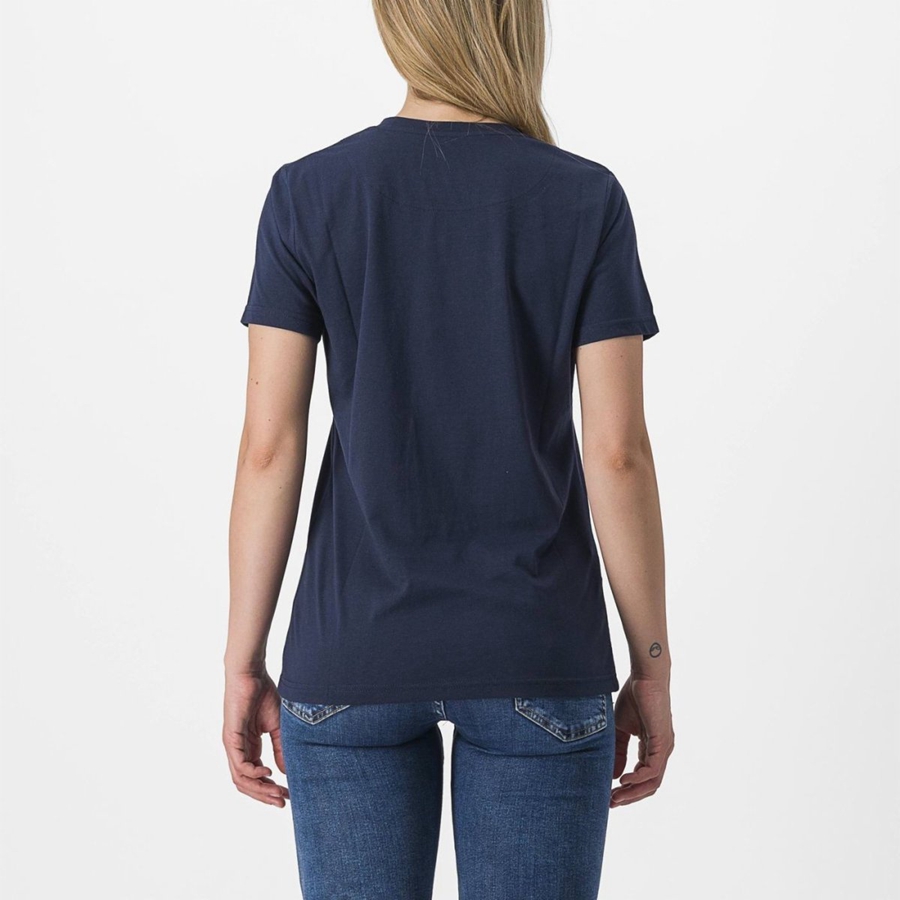 Casual Castelli PEDALARE TEE Femme Bleu | NFXMT-6381