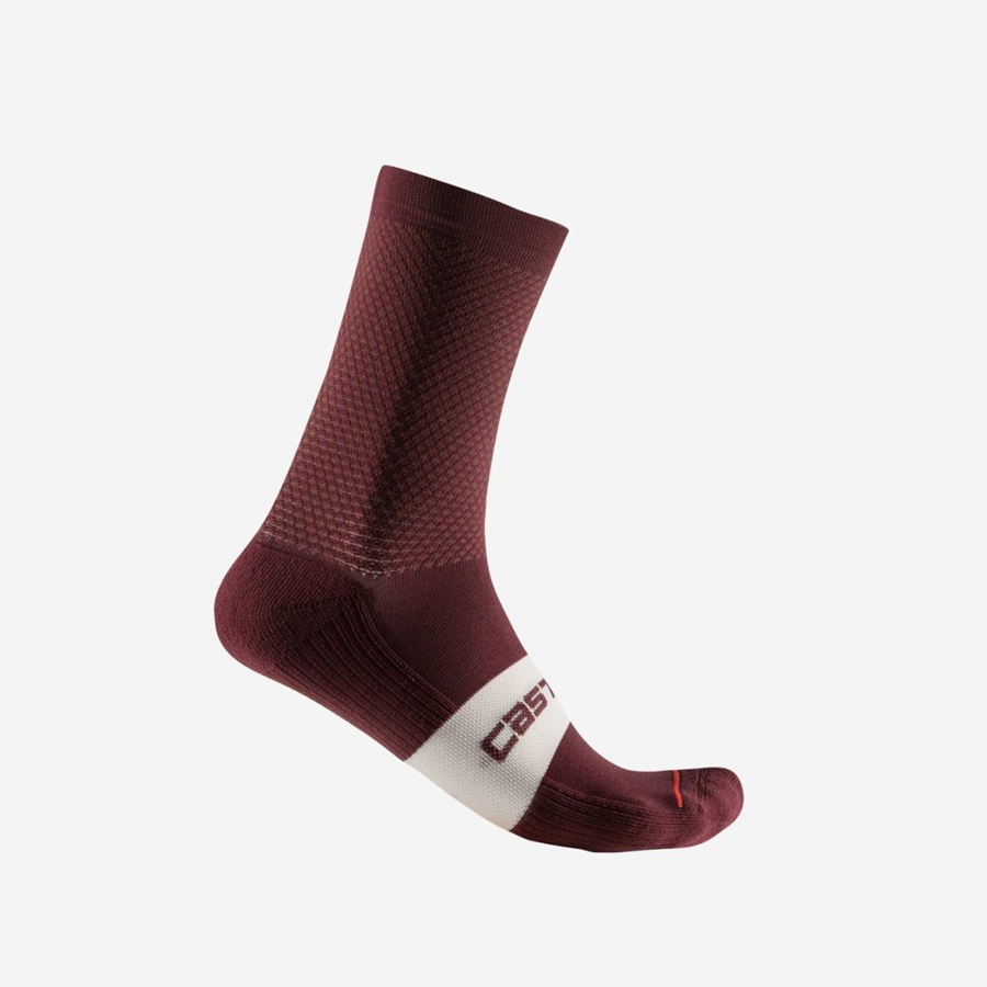 Chaussette Castelli ESPRESSO 15 Homme Bordeaux Foncé | YJUCD-0231