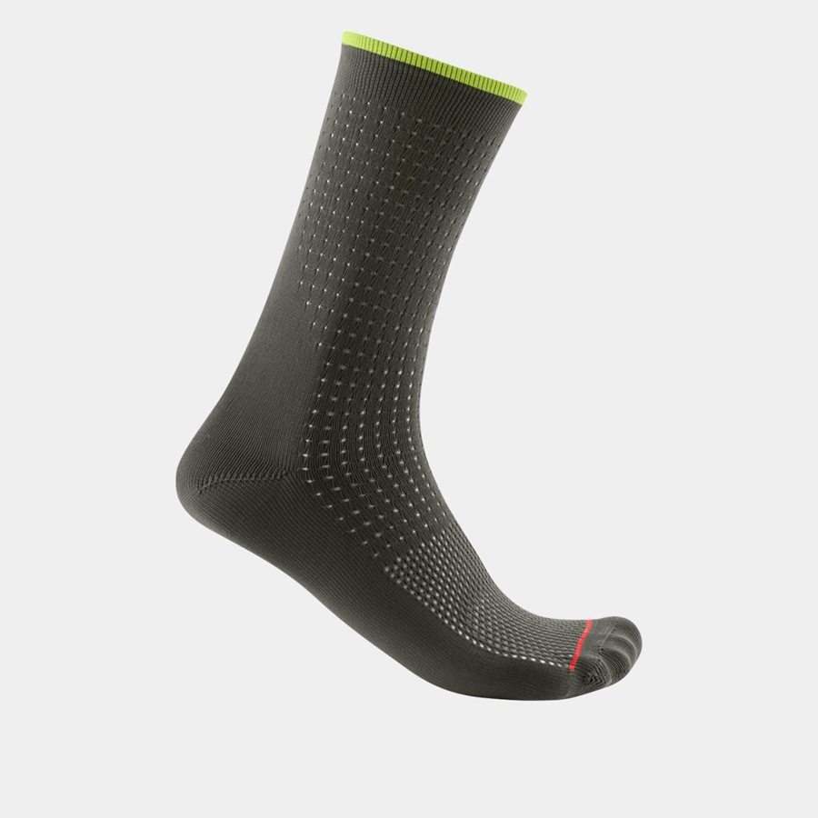 Chaussette Castelli PREMIO 18 Homme Vert Foncé | XCUAH-7348