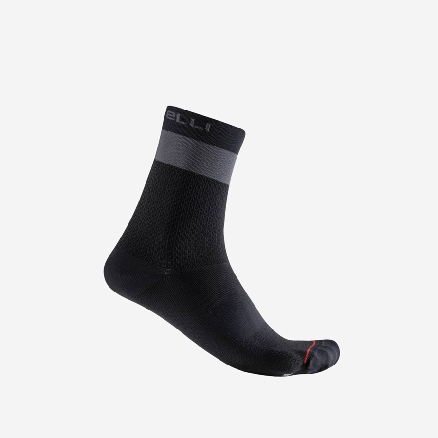 Chaussette Castelli PROLOGO LITE 15 Homme Noir Grise Foncé | ELWAQ-5412