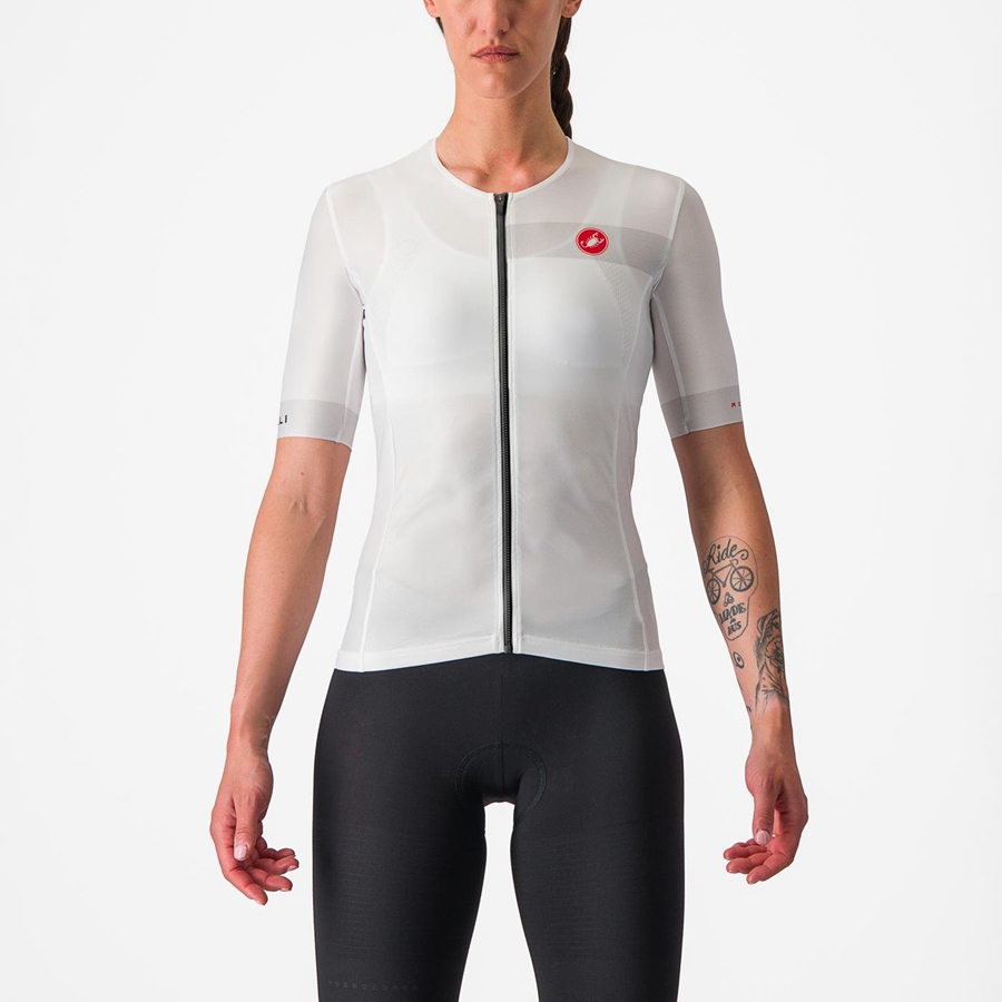 Costumes Castelli FREE SPEED 2 W RACE TOP Femme Blanche Noir | HIWCB-5803