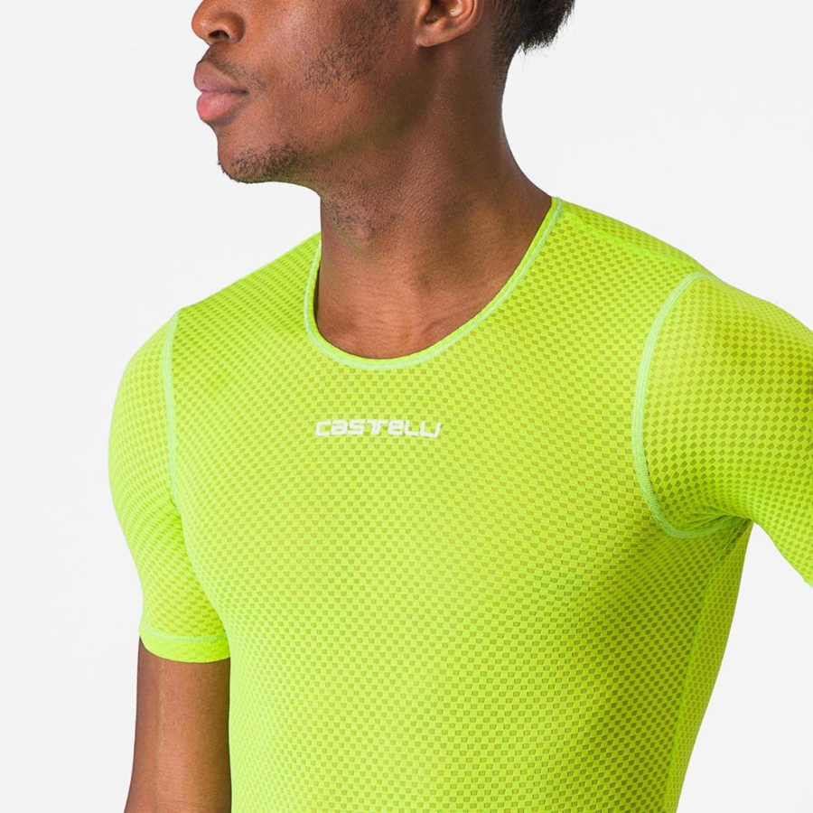 Couche De Base Castelli PRO MESH 2.0 SHORT SLEEVE Homme Vert Clair | RIVJA-4196