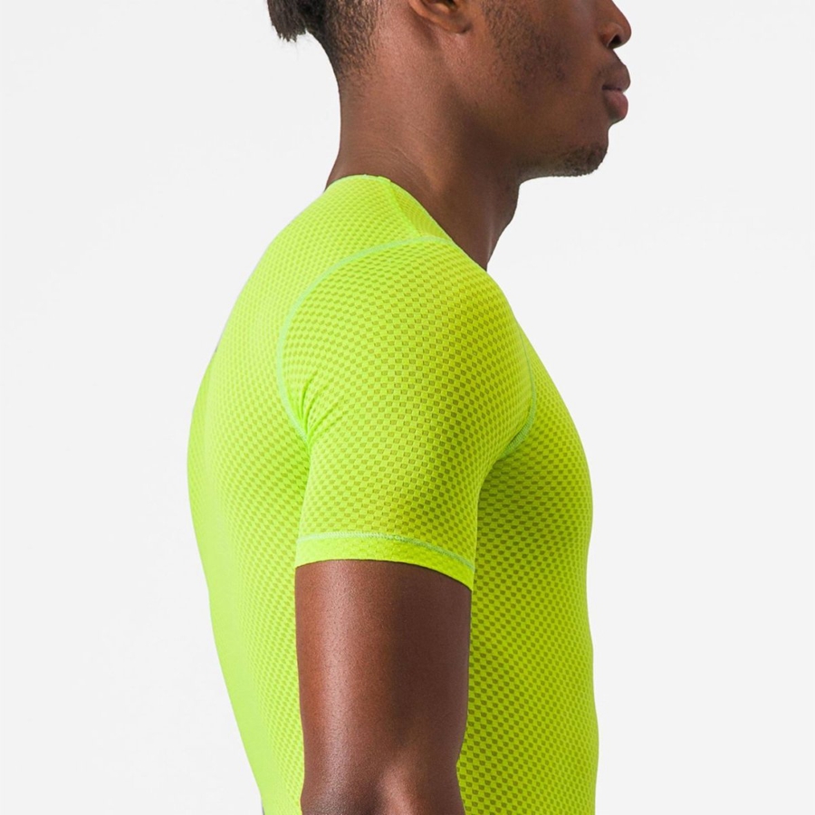 Couche De Base Castelli PRO MESH 2.0 SHORT SLEEVE Homme Vert Clair | RIVJA-4196