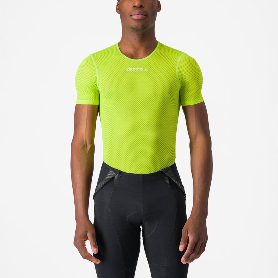 Couche De Base Castelli PRO MESH 2.0 SHORT SLEEVE Homme Vert Clair | RIVJA-4196