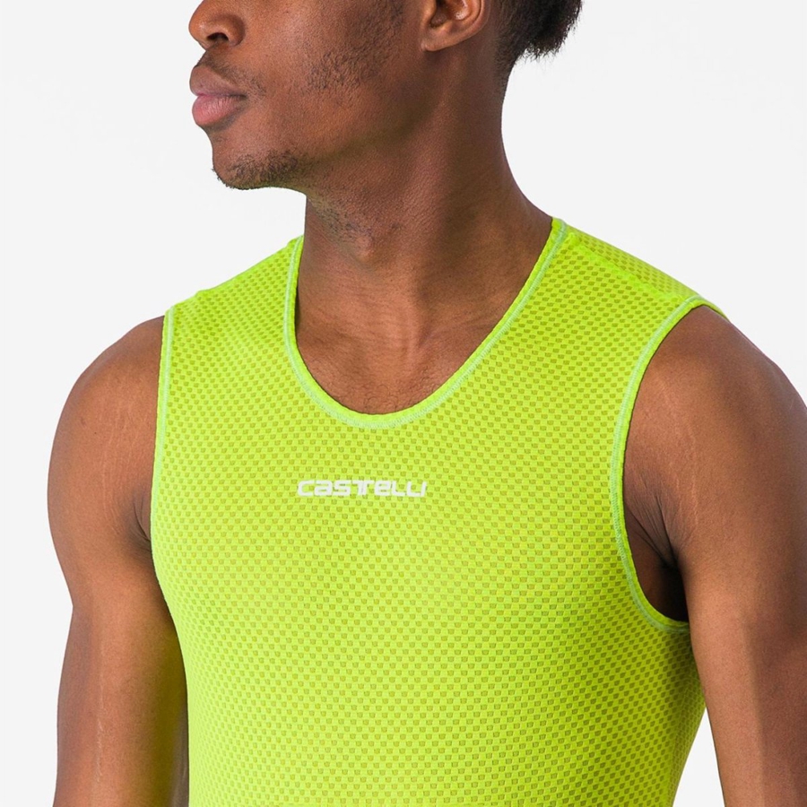 Couche De Base Castelli PRO MESH 2.0 SLEEVELESS Homme Vert Clair | ZSLIN-3106