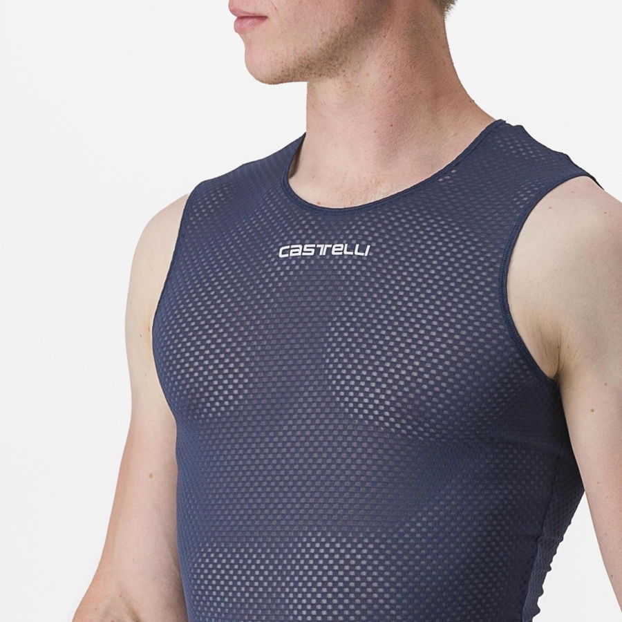 Couche De Base Castelli PRO MESH 2.0 SLEEVELESS Homme Bleu | DHWEI-0417