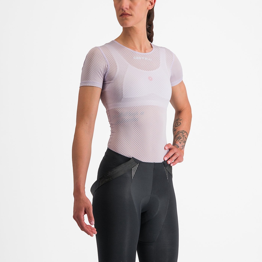 Couche De Base Castelli PRO MESH W SHORT SLEEVE Femme Violette Blanche | ZNJUL-4309