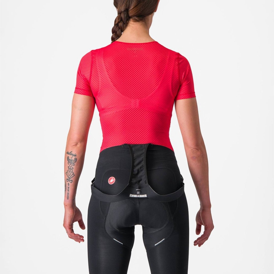 Couche De Base Castelli PRO MESH W SHORT SLEEVE Femme Rouge | MXCHE-4032