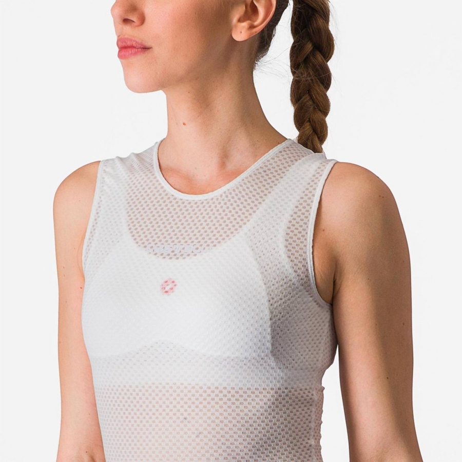 Couche De Base Castelli PRO MESH W SLEEVELESS Femme Blanche | OAFXN-4261