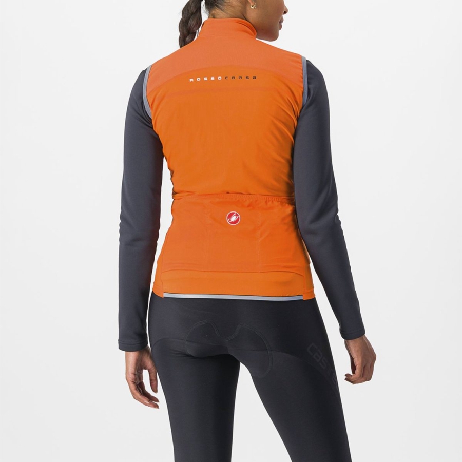 Gilet Castelli PERFETTO RoS 2 W Femme Rouge Orange | CLGAY-0297