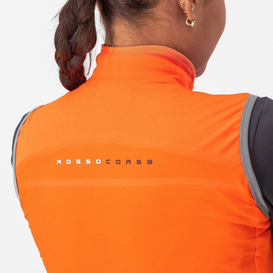 Gilet Castelli PERFETTO RoS 2 W Femme Rouge Orange | CLGAY-0297