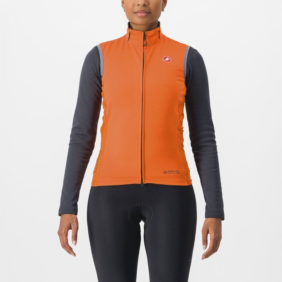 Gilet Castelli PERFETTO RoS 2 W Femme Rouge Orange | CLGAY-0297