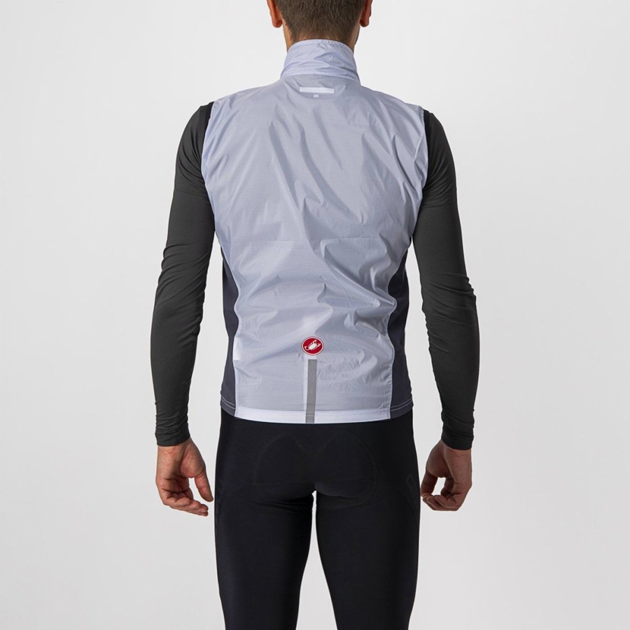 Gilet Castelli SQUADRA STRETCH Homme Argent Grise Grise Foncé | XKWIB-4359