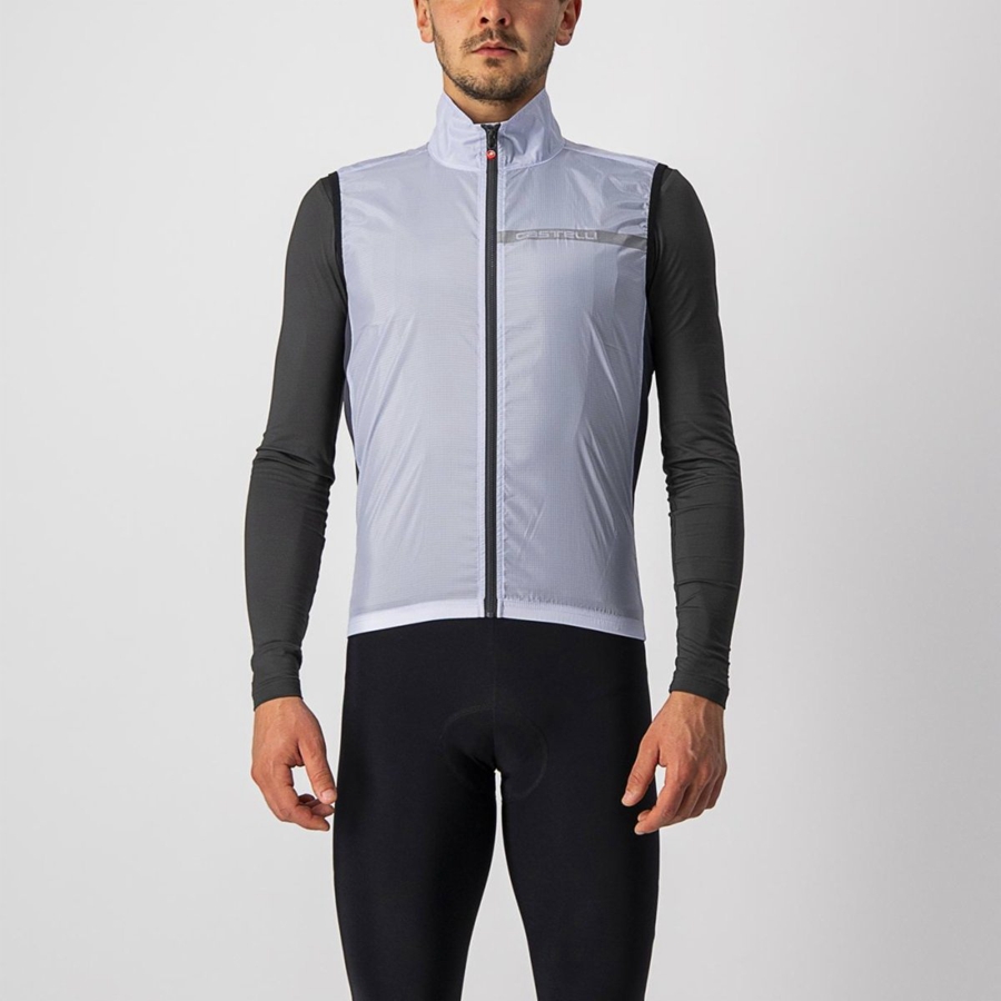 Gilet Castelli SQUADRA STRETCH Homme Argent Grise Grise Foncé | XKWIB-4359