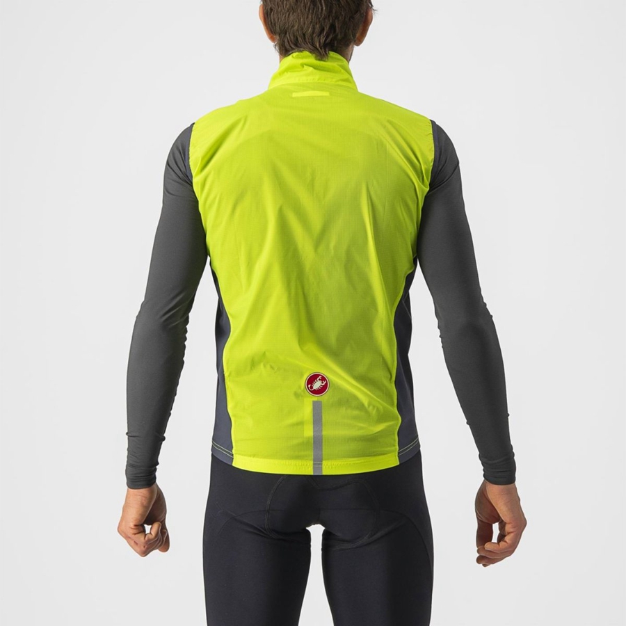 Gilet Castelli SQUADRA STRETCH Homme Vert Clair Grise Foncé | WRQDE-5382