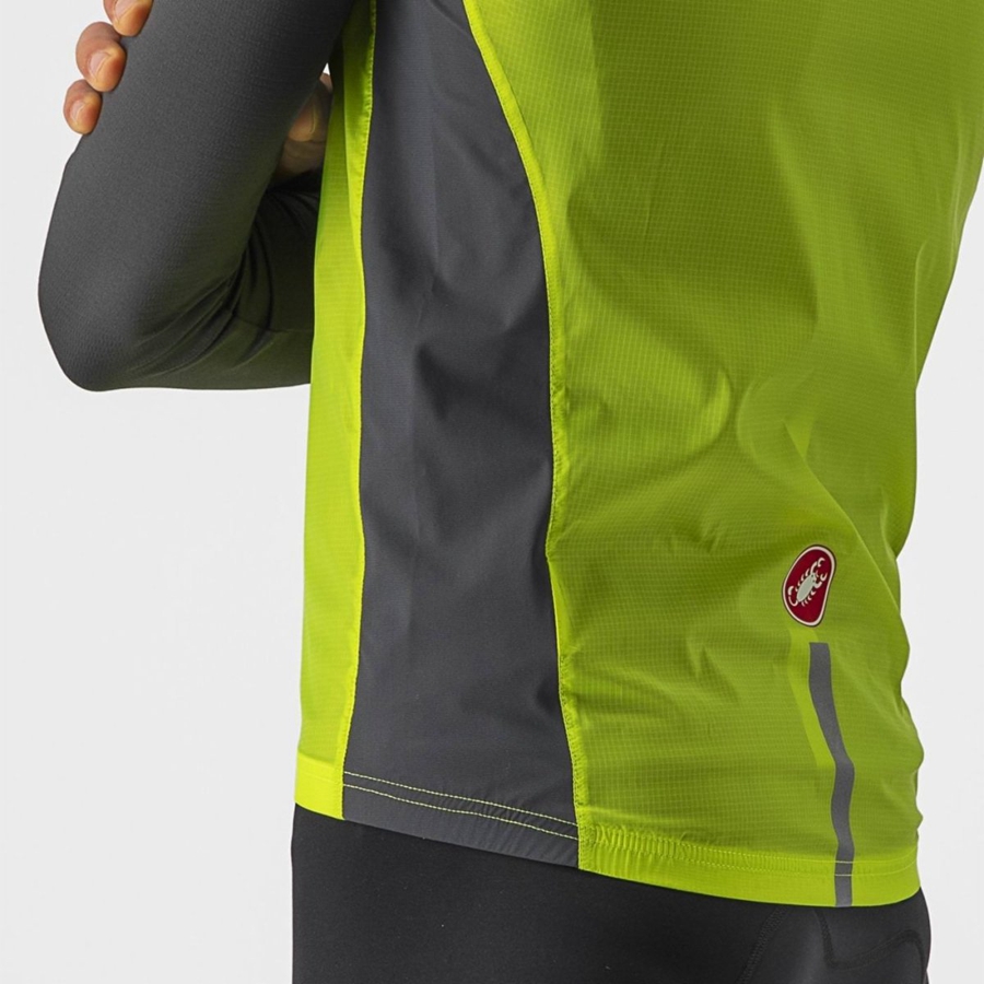 Gilet Castelli SQUADRA STRETCH Homme Vert Clair Grise Foncé | WRQDE-5382