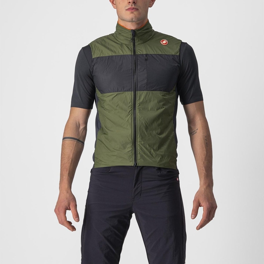 Gilet Castelli UNLIMITED PUFFY Homme Vert Clair Grise Foncé | XVDRF-3428