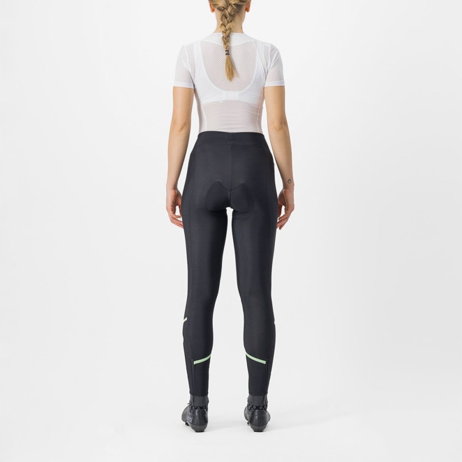 Leggings Castelli VELOCISSIMA THERMAL Femme Noir Menthe Noir | YNLMC-7208