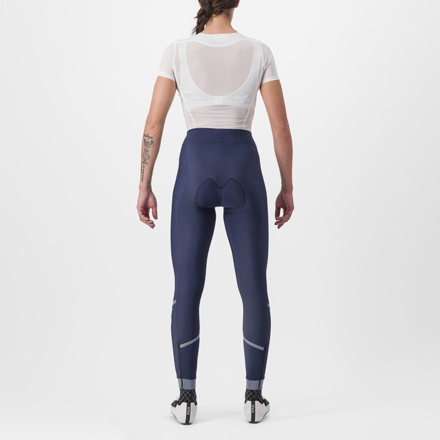 Leggings Castelli VELOCISSIMA THERMAL Femme Bleu Argent | FSYLE-2041