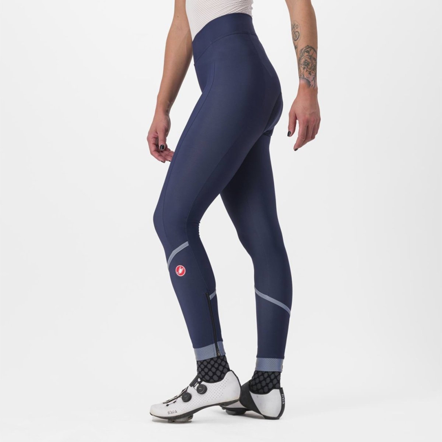 Leggings Castelli VELOCISSIMA THERMAL Femme Bleu Argent | FSYLE-2041