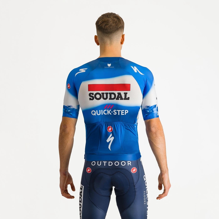 Maillot Castelli AERO RACE 7.0 Homme Bleu Blanche | FSDUW-0254