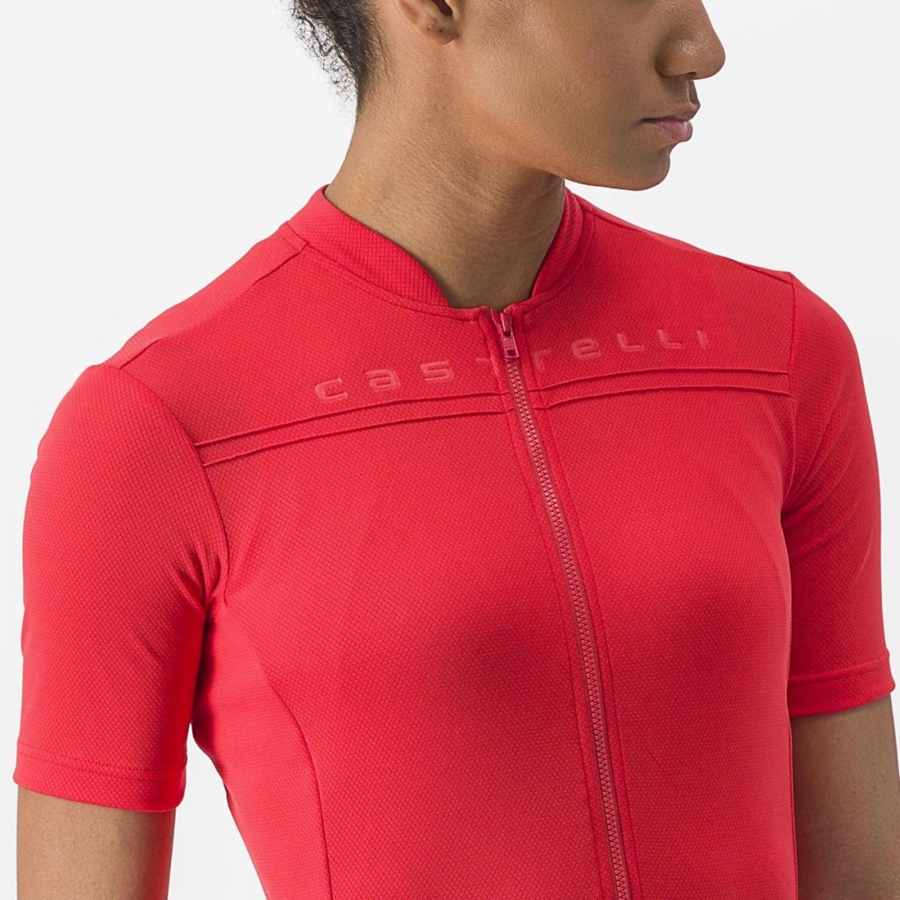 Maillot Castelli ANIMA 4 Femme Rouge | QGHZJ-9826