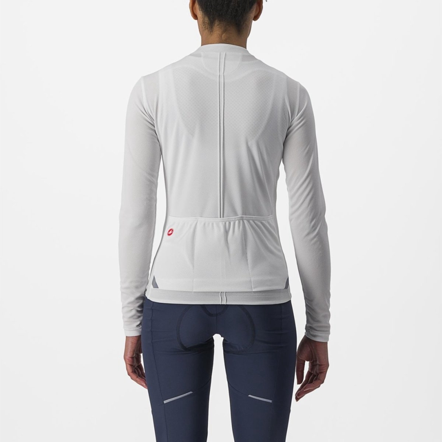 Maillot Castelli ANIMA 4 LONG SLEEVE Femme Blanche | PDAKU-9756