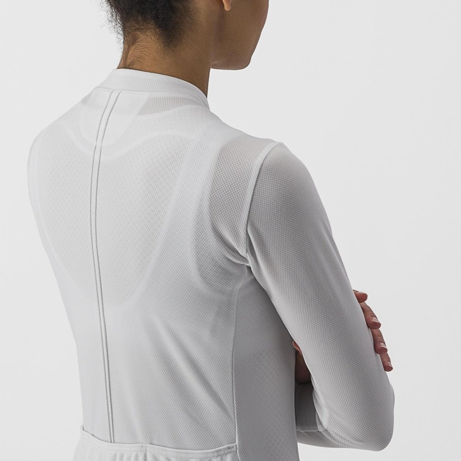 Maillot Castelli ANIMA 4 LONG SLEEVE Femme Blanche | PDAKU-9756